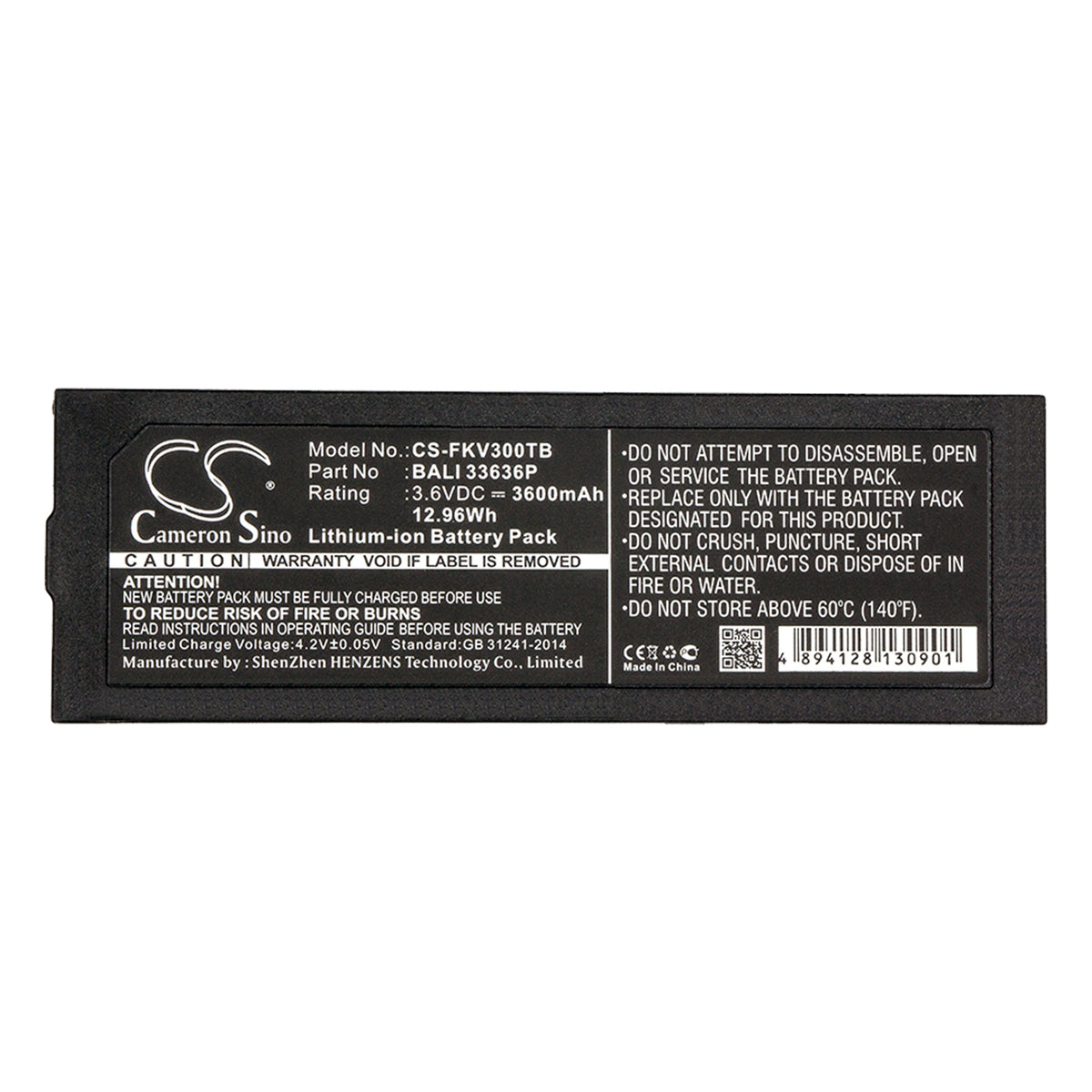 Replacement Battery for FanVision K-IVT-300-GD-B – DVB-T – 3600mAh / 3.6V