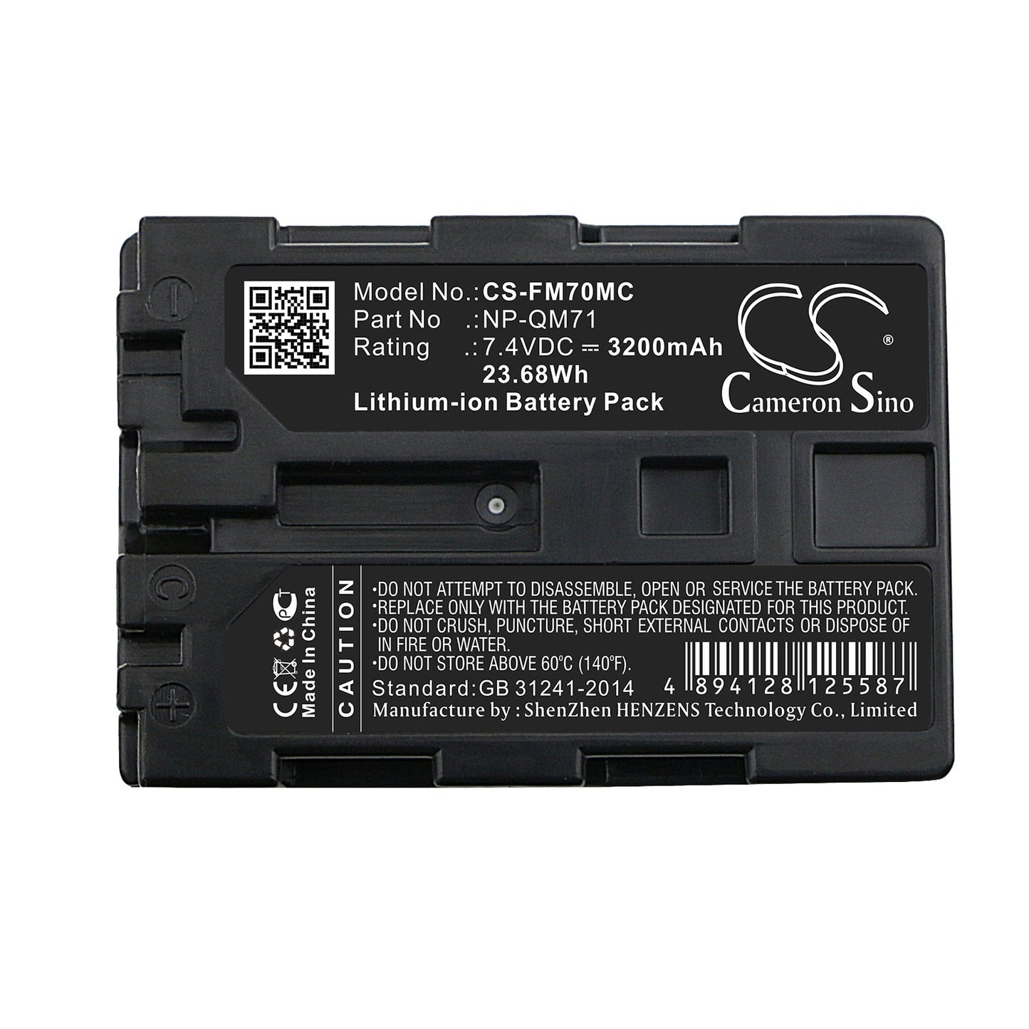 Replacement Battery for Sony CCD-TRV108 – Camera – 3200mAh / 23.68Wh / 7.4V