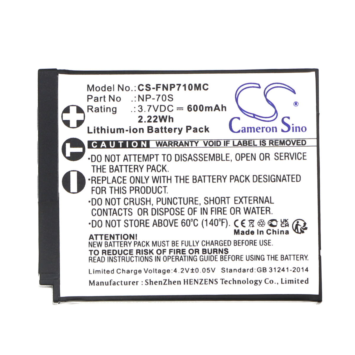 Replacement Battery for Fujifilm Instax Mini 99 – Camera – 600mAh / 3.7V