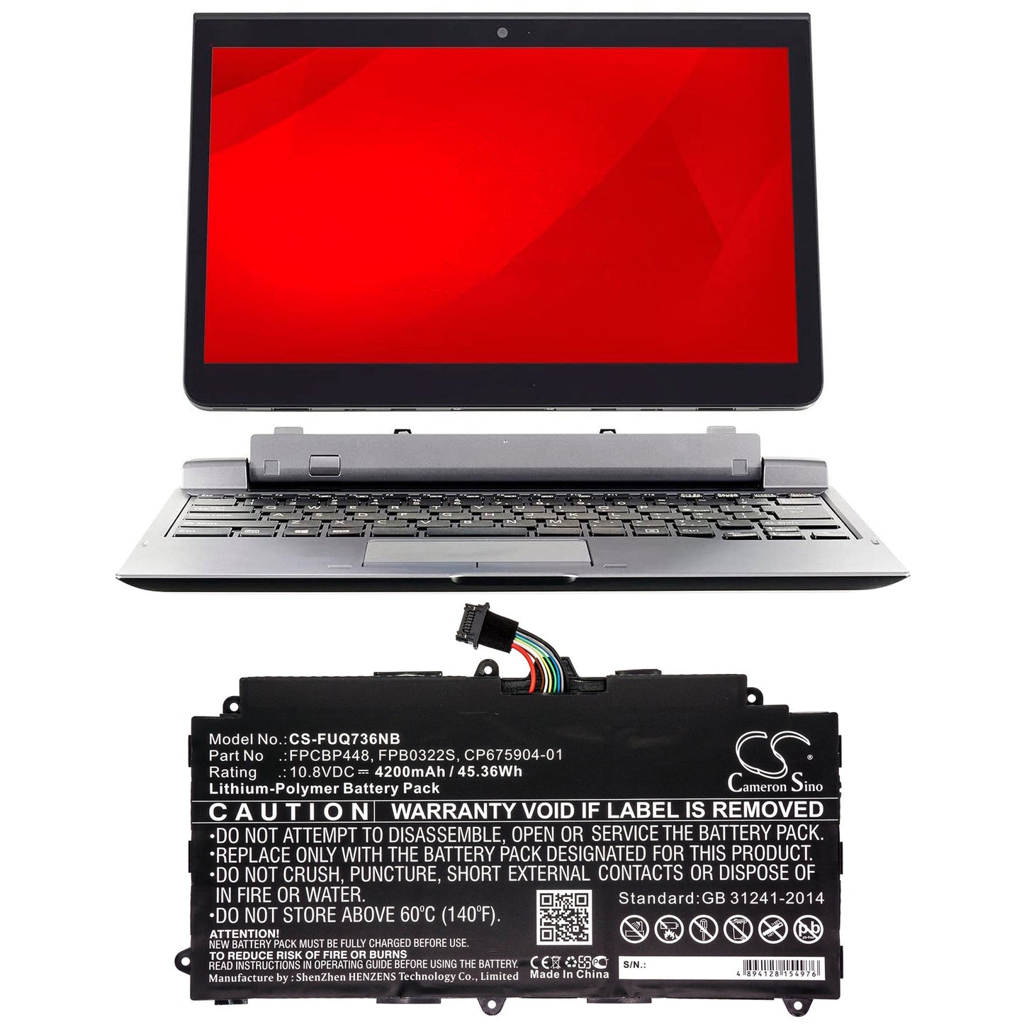 Replacement Battery for Fujitsu Stylistic Q736 – Notebook, Laptop – 4200mAh / 45.36Wh / 10.8V