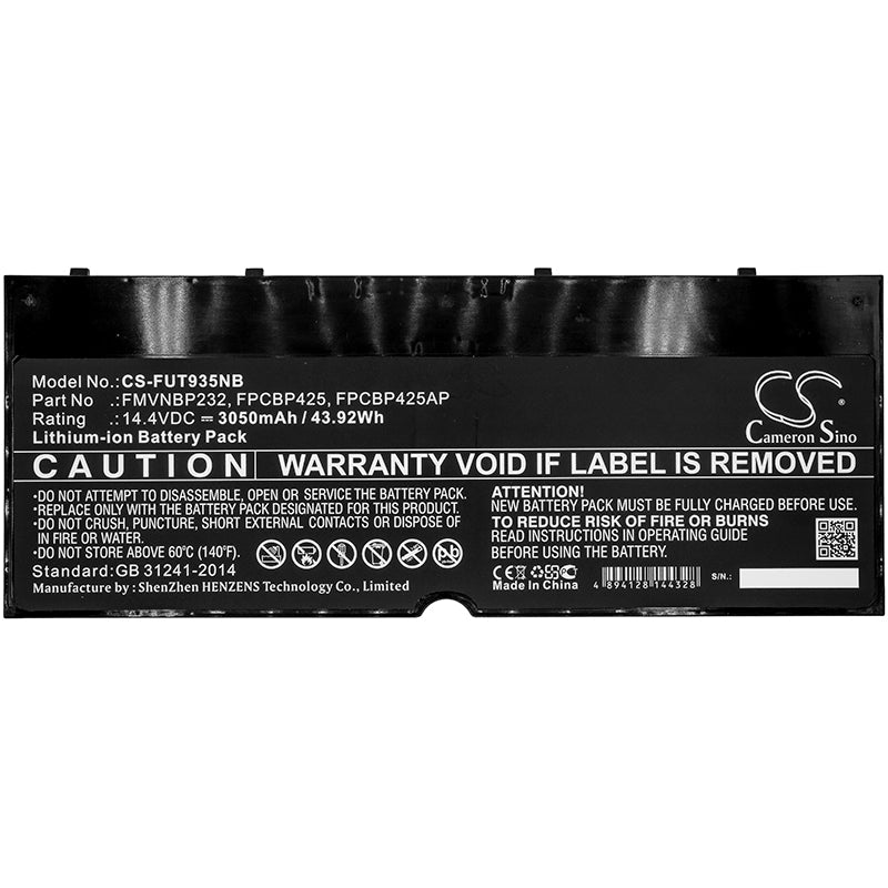 Replacement Battery for Fujitsu Lifebook T904 – Notebook, Laptop – 3050mAh / 43.92Wh / 14.4V