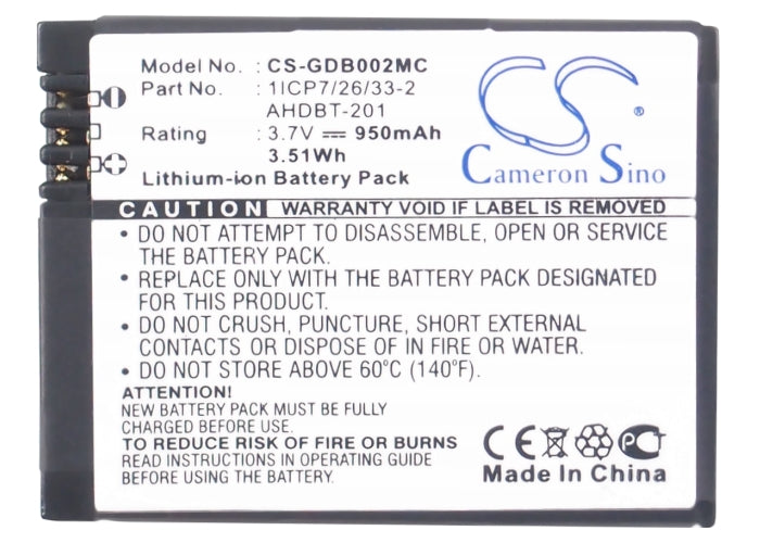 Replacement Battery for Giroptic edges closer to 360 – Camera – 950mAh / 3.52Wh / 3.7V