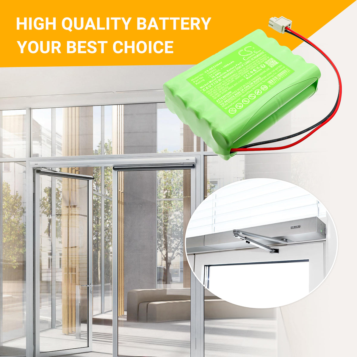 Replacement Battery for GEZE 106863 – Automatic Doors – 1500mAh / 24V