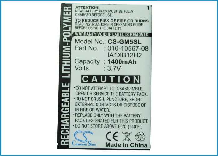 Replacement Battery for Garmin iQue M5 – GPS, Navigator – 1400mAh / 3.7V