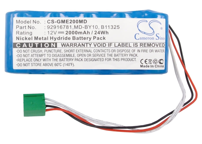 Replacement Battery for Hellige | GE Marquette MD 2000 – Medical – 2000mAh / 12V