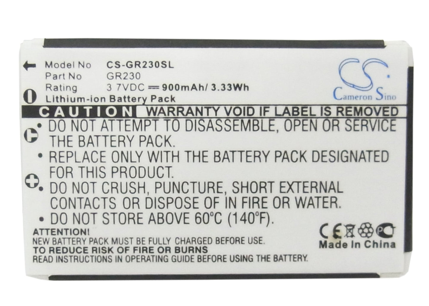 Replacement Battery for Holux GR-230 GPS Receiver – GPS, Navigator – 900mAh/3.33 Wh / 3.7V