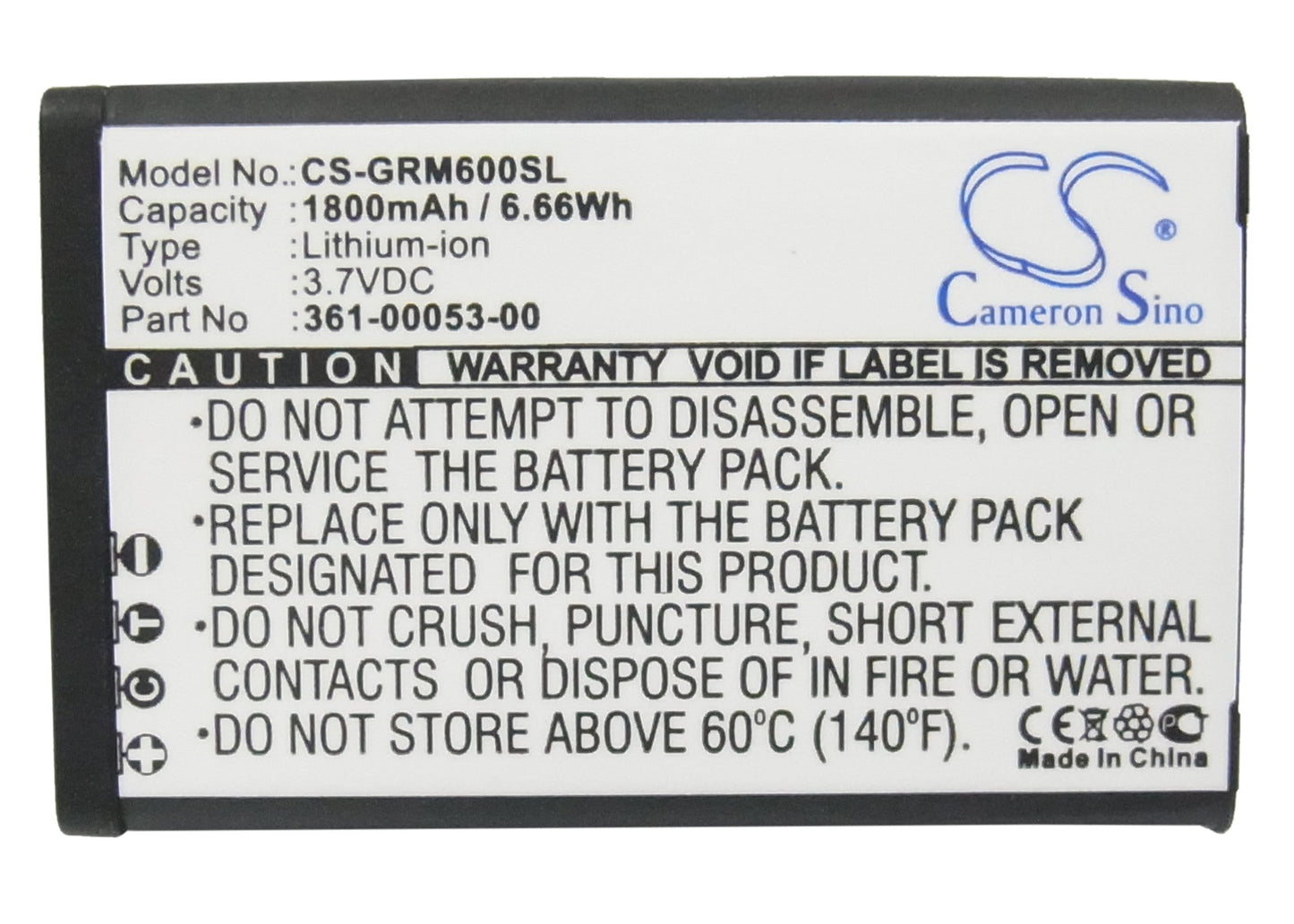 Replacement Battery for Garmin Alpha 200 – GPS, Navigator – 1800mAh / 6.66Wh / 3.7V