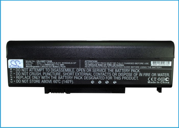 Replacement Battery for Gateway M1400 – Notebook, Laptop – 6600mAh / 11.1V