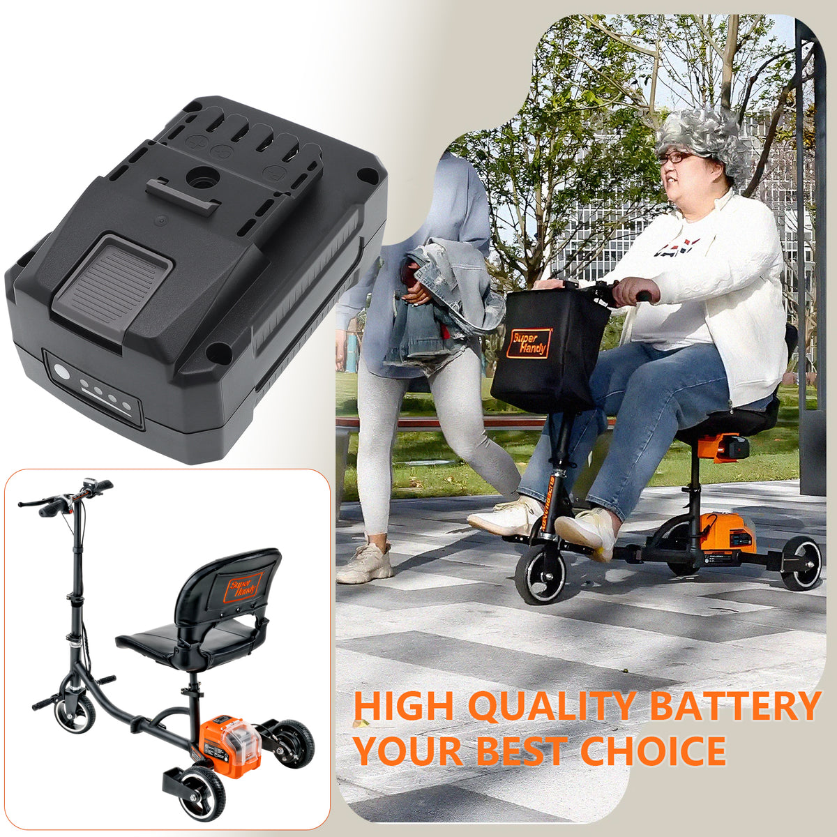 Replacement Battery for SuperHandy 3 Wheel Power Mobility Scooter Plus – Electric Scooter – 2000mAh / 48.0V