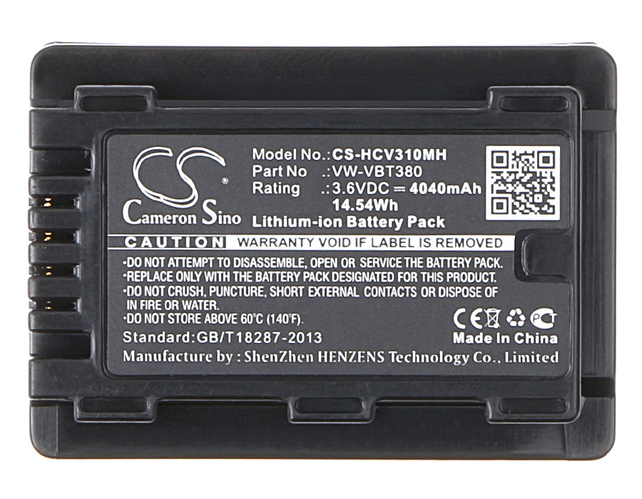 Replacement Battery for Panasonic HC-250EB – Camera – 4040mAh / 14.54Wh / 3.6V
