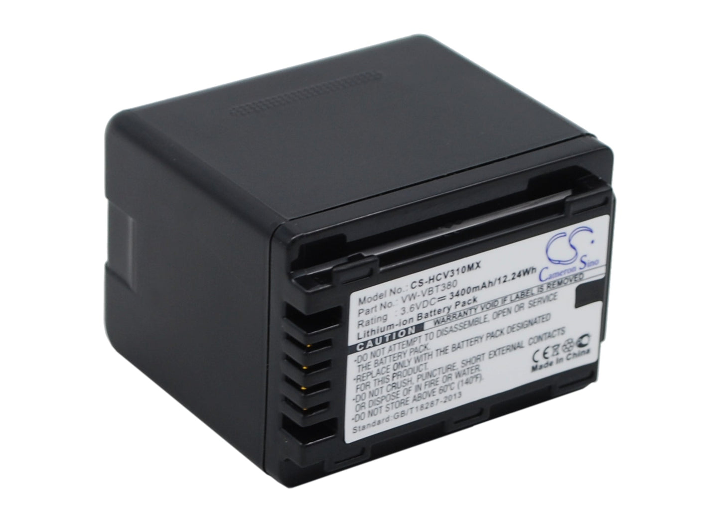 Replacement Battery for Panasonic HC-250EB – Camera – 3400mAh / 12.24Wh / 3.6V
