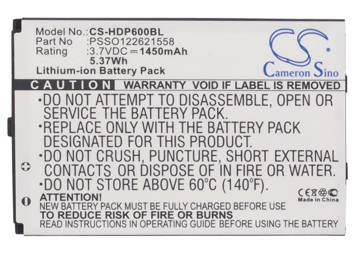 Replacement Battery for Handheld 6000 – Barcode Scanner – 1450mAh / 5.37Wh / 3.7V