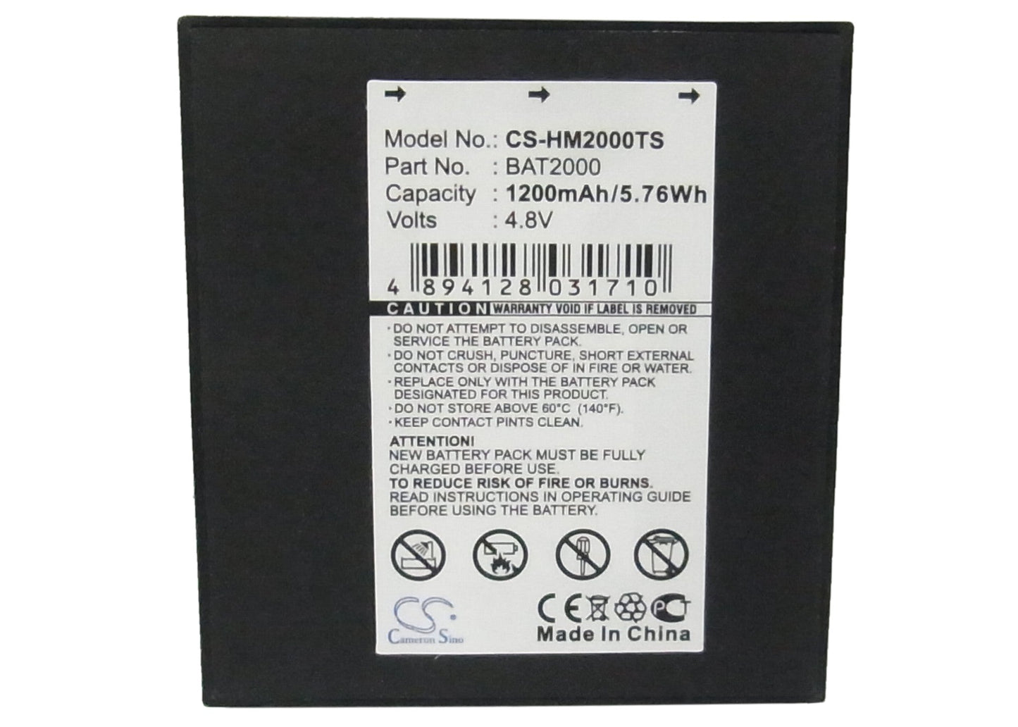 Replacement Battery for HME COM 2000 – Wireless Headset – 1200mAh / 5.76Wh / 4.8V