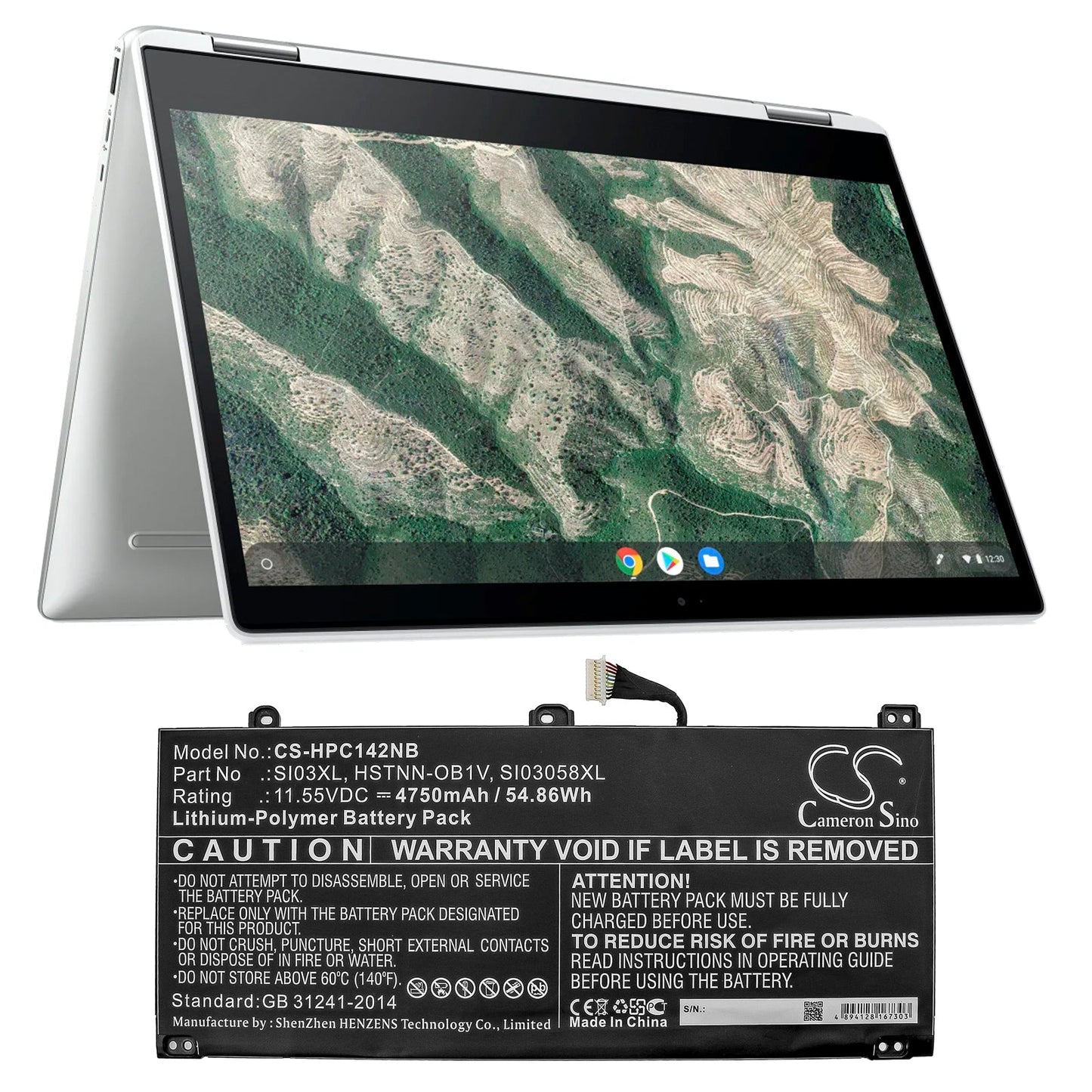 Replacement Battery for HP Chromebook 14B – Notebook, Laptop – 4750mAh / 54.86Wh / 11.55V
