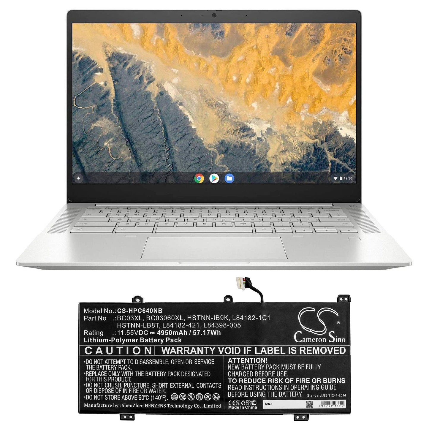 Replacement Battery for HP Chromebook X360 14C – Notebook, Laptop – 4950mAh / 57.17Wh / 11.55V