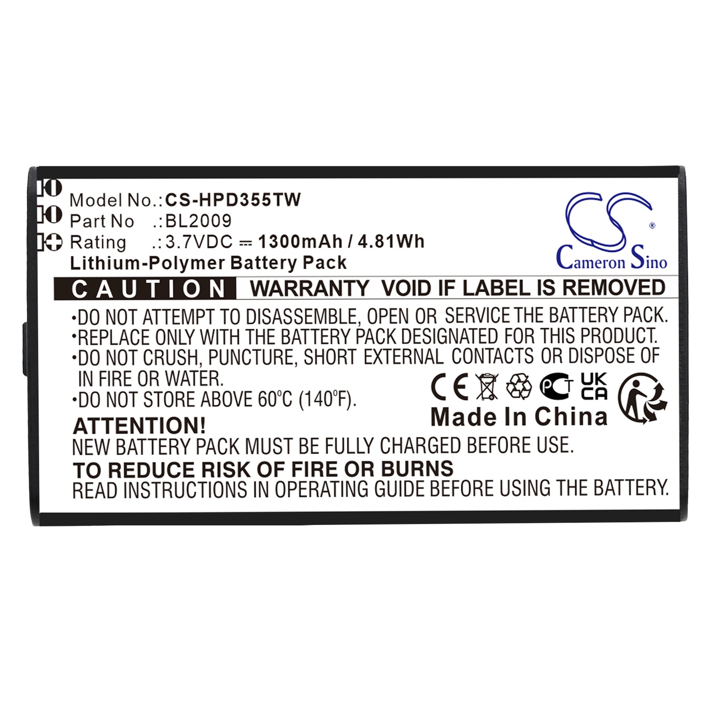 Replacement Battery for Hytera PD355 – Two-Way Radio – 1300mAh / 3.7V - image 3