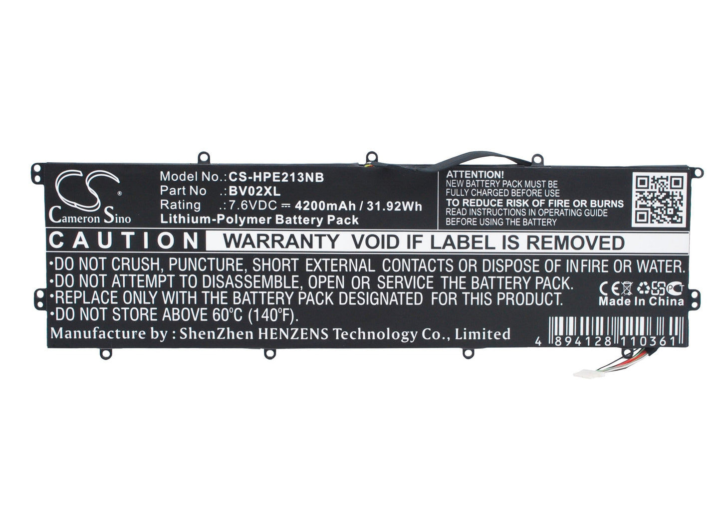 Replacement Battery for HP Envy 13-j000 – Notebook, Laptop – 4200mAh / 31.92Wh / 7.6V