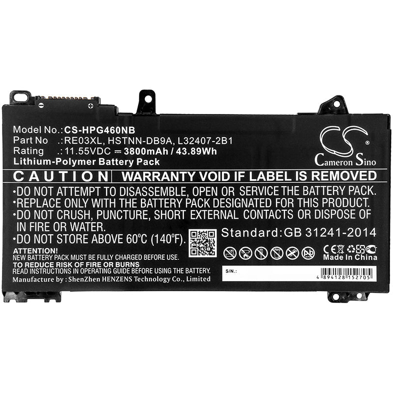 Replacement Battery for HP 66 Pro 13 G2 – Notebook, Laptop – 3800mAh / 43.89Wh / 11.55V