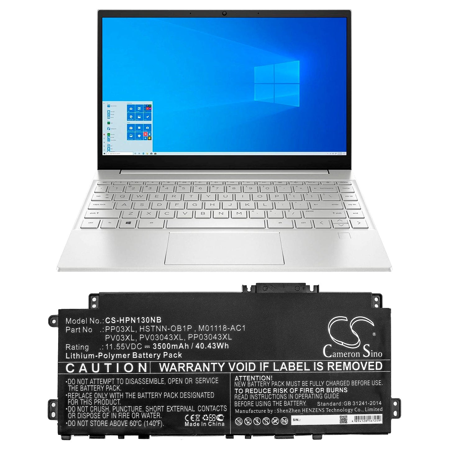 Replacement Battery for HP Pavilion 13-BB – Notebook, Laptop – 3500mAh / 40.43Wh / 11.55V