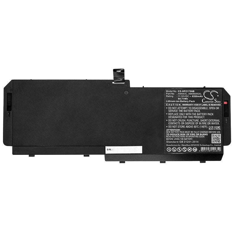 Replacement Battery for HP ZBook 17 G5 – Notebook, Laptop – 8200mAh / 94.71Wh / 11.55V