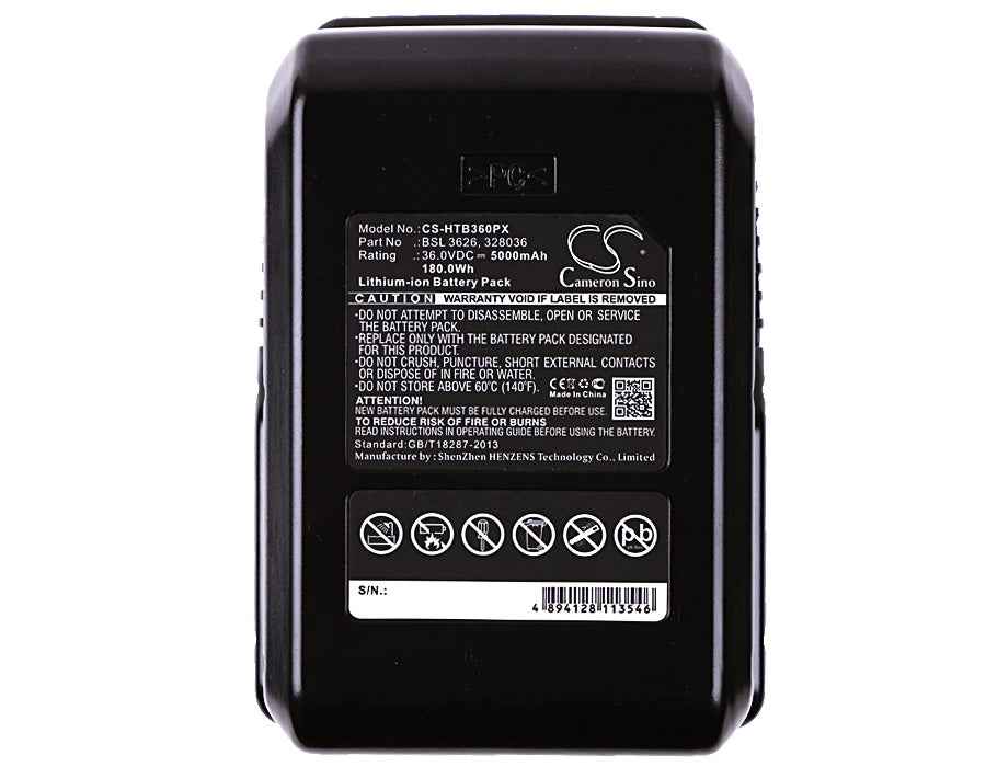 Replacement Battery for Hitachi DH 36DAL – Power Tools – 5000mAh / 180.00Wh / 36.0V