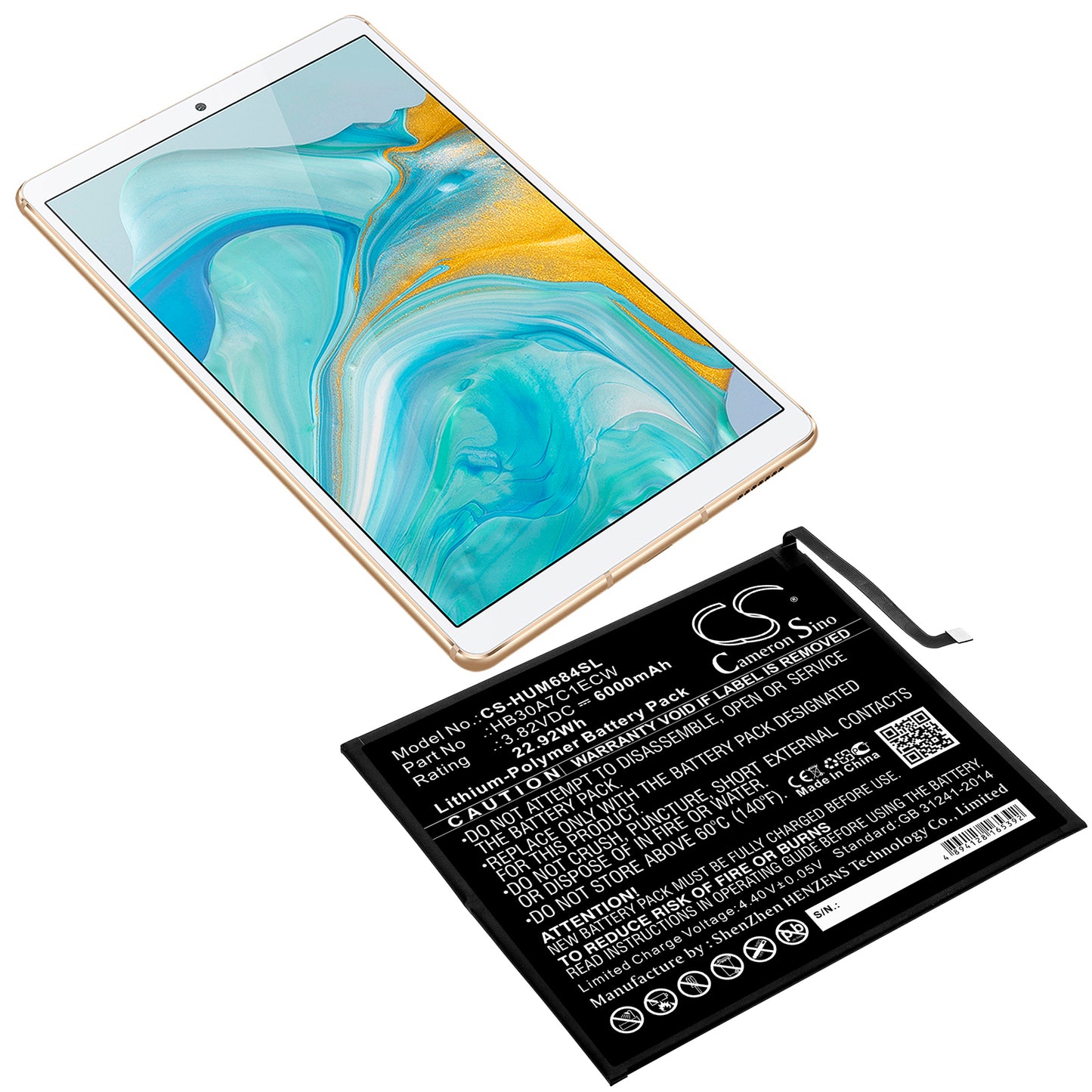 Replacement Battery for Huawei MediaPad M6 8.4 – Tablet – 6000mAh / 3.82V - image 5