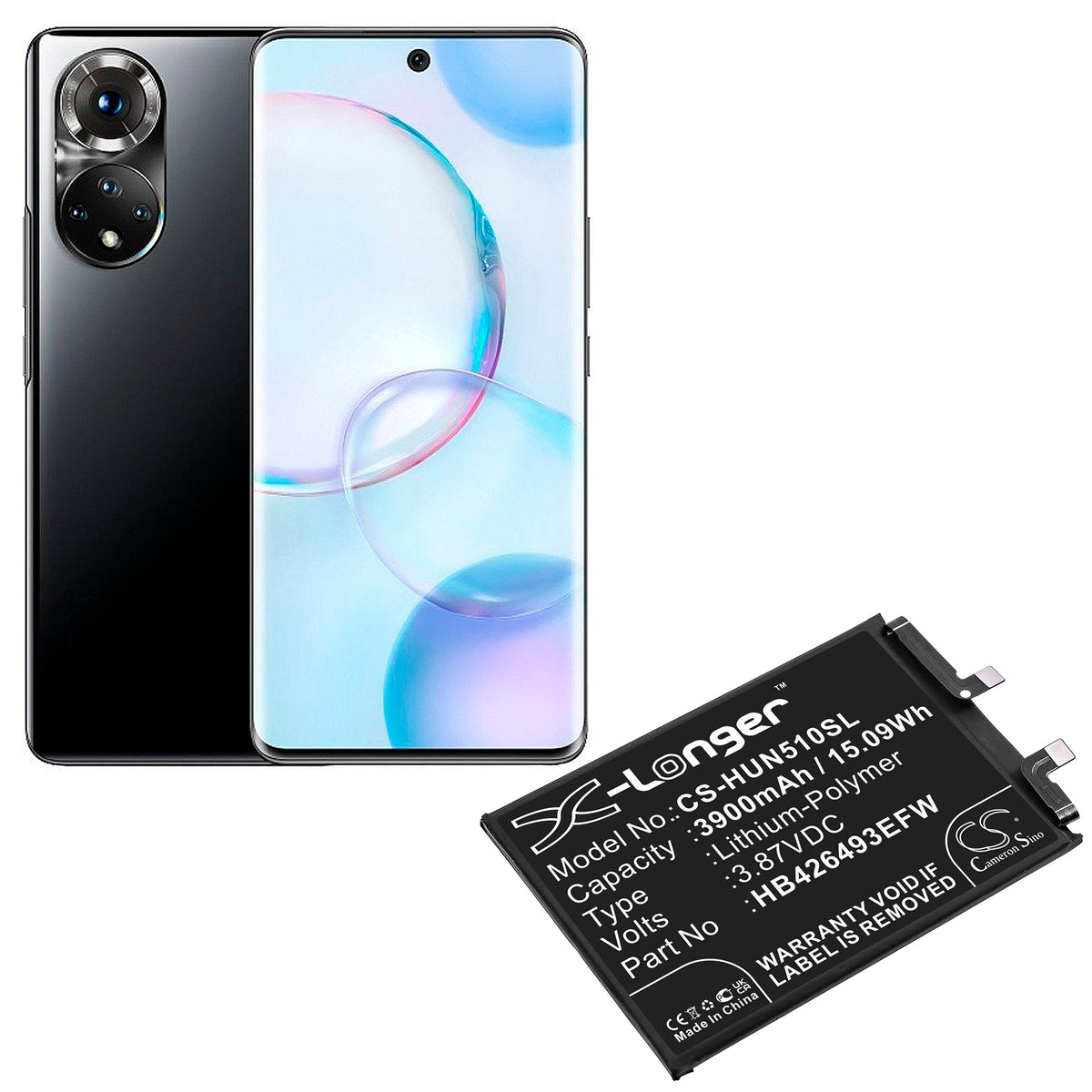 Replacement Battery for Huawei Honor 50 SE – Mobile, SmartPhone – 3900mAh / 3.87V