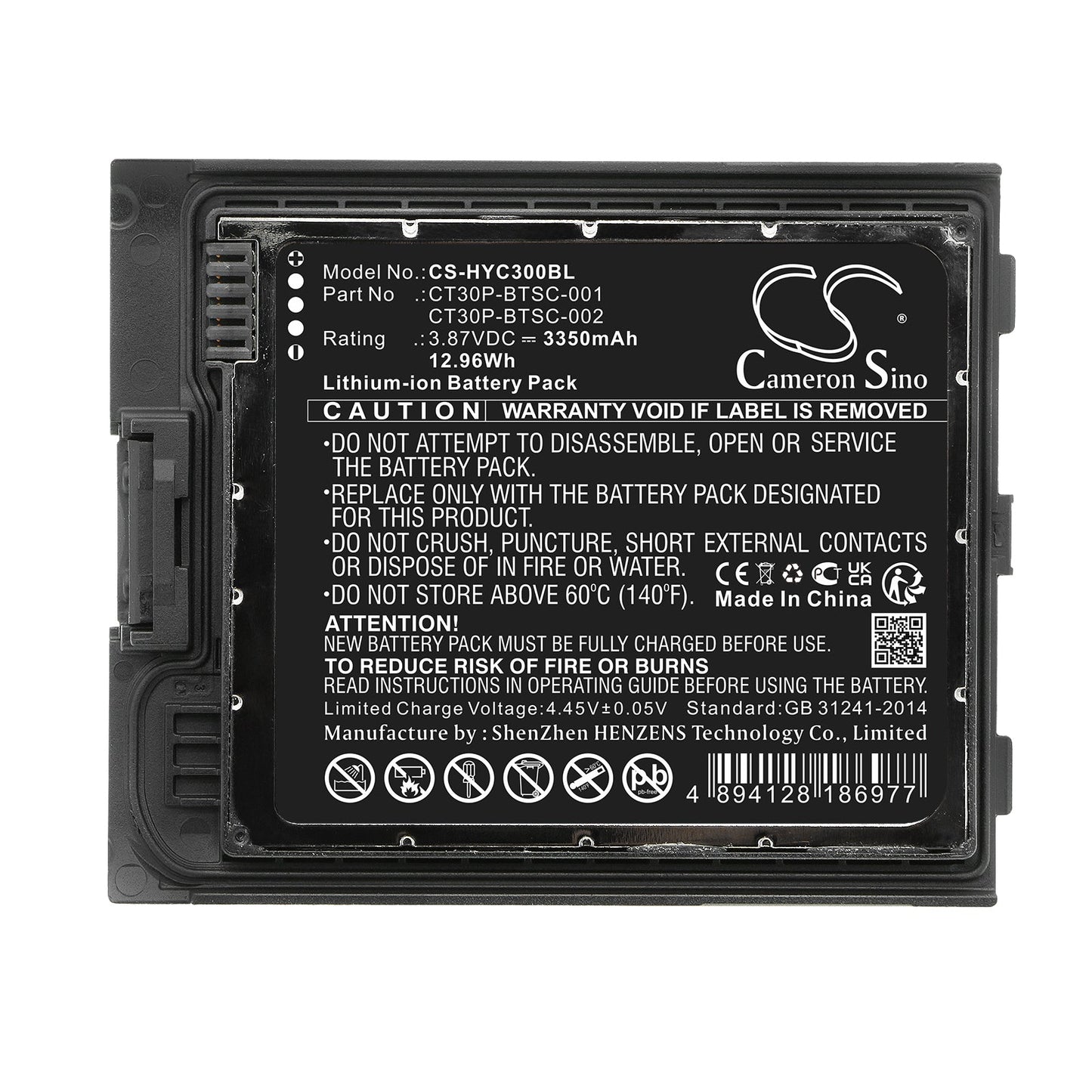 Replacement Battery for Honeywell CT30 XP – Barcode Scanner – 3350mAh / 12.96Wh / 3.87V
