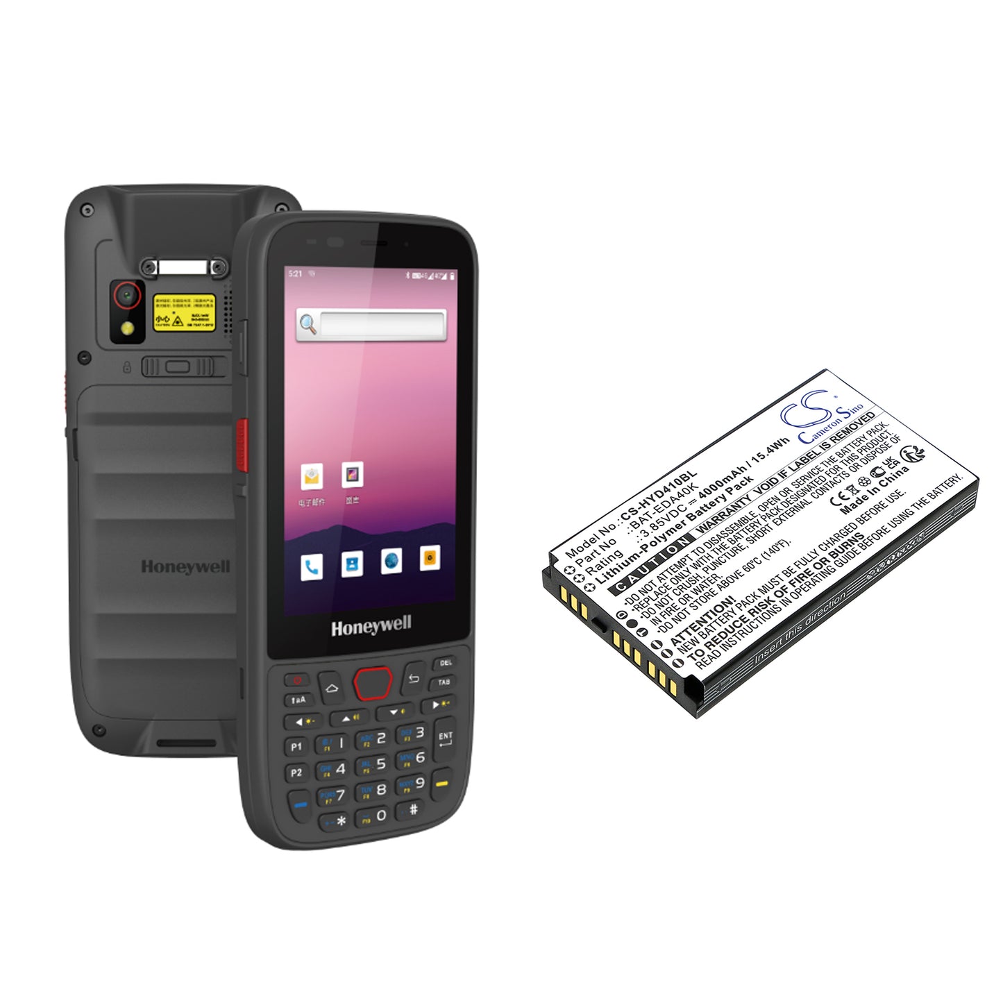 Replacement Battery for Honeywell EDA40K – Barcode Scanner – 4000mAh / 3.85V - image 4