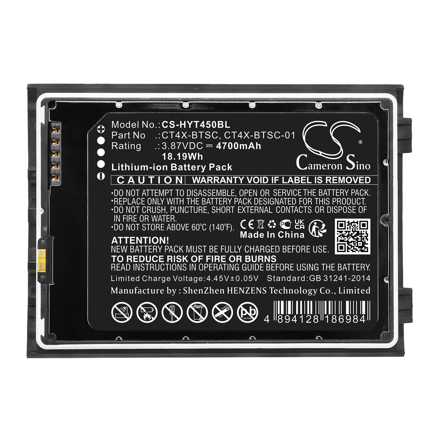 Replacement Battery for Honeywell CT45 – Barcode Scanner – 4700mAh / 18.19Wh / 3.87V