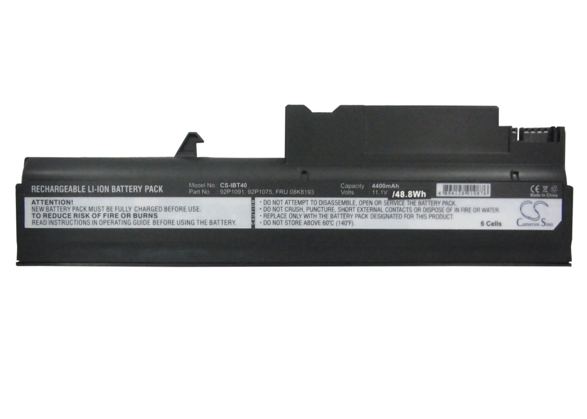 Replacement Battery for IBM ThinkPad R51e-1848 – Notebook, Laptop – 4400mAh / 10.8V