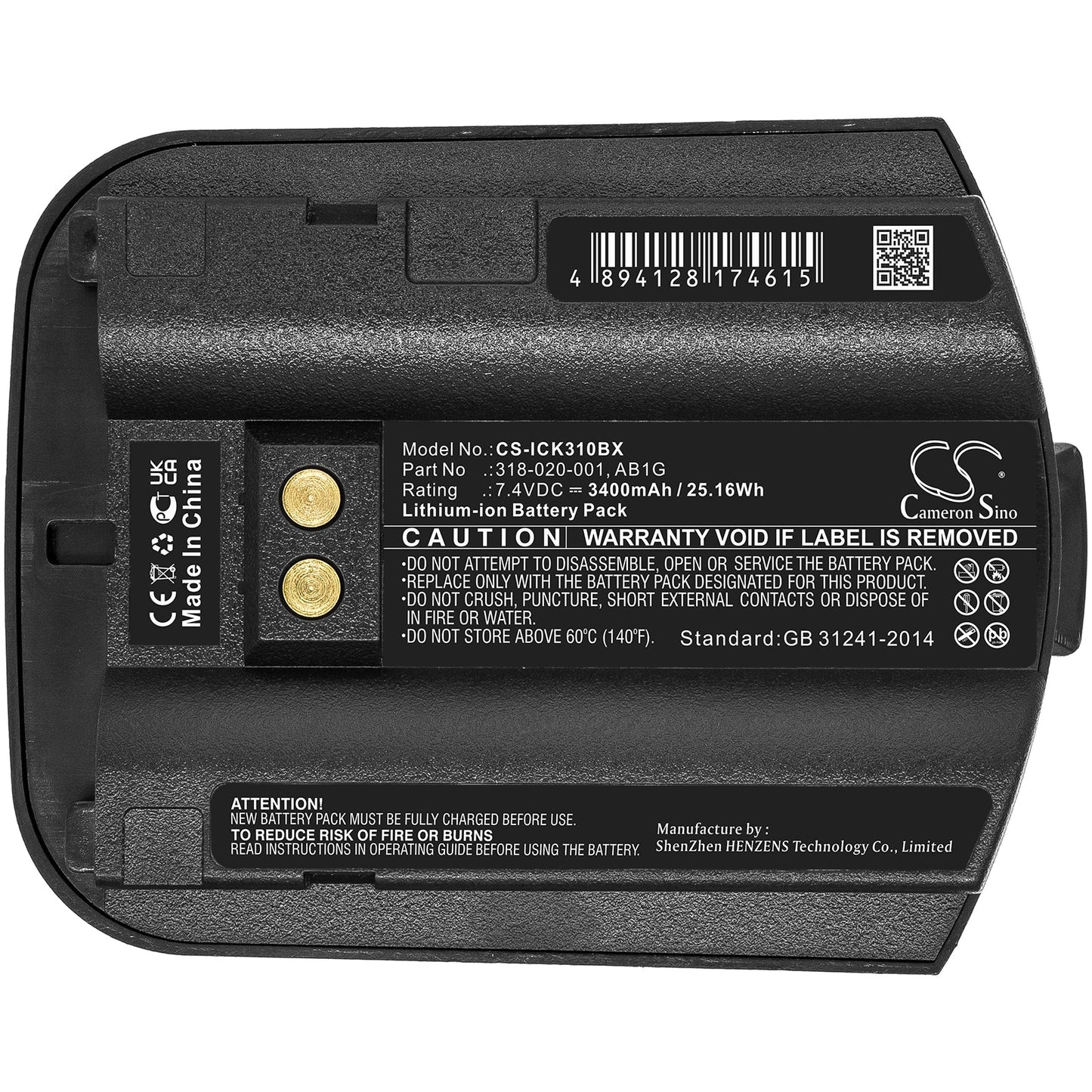 Replacement Battery for Intermec CK30 – Barcode Scanner – 3400mAh / 25.16Wh / 7.4V