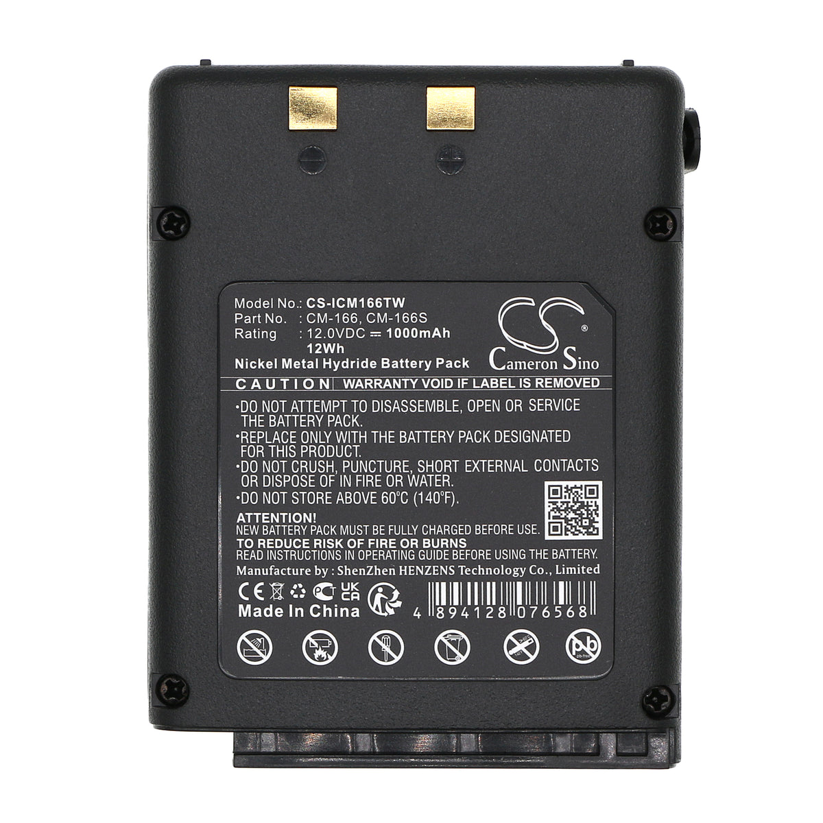 Replacement Battery for Icom IC-A3 – Two-Way Radio – 1000mAh / 12V