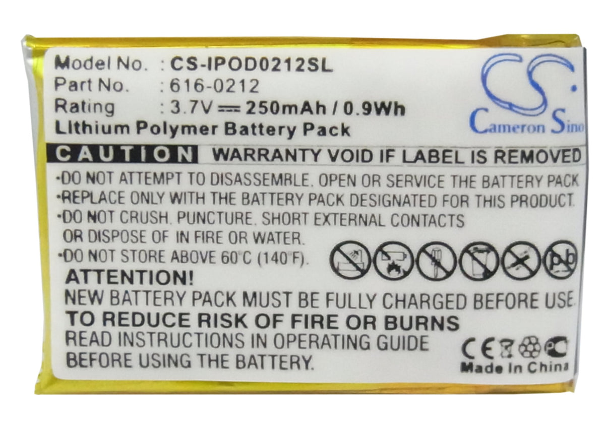 Replacement Battery for Apple iPOD Shuffle – Media Player – 250mAh / 3.7V