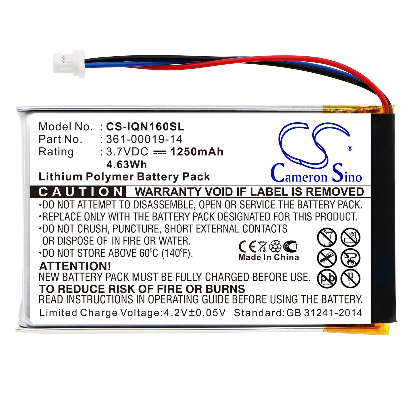 Replacement Battery for Garmin Nuvi 1690 – GPS, Navigator – 1250mAh / 3.7V - image 3