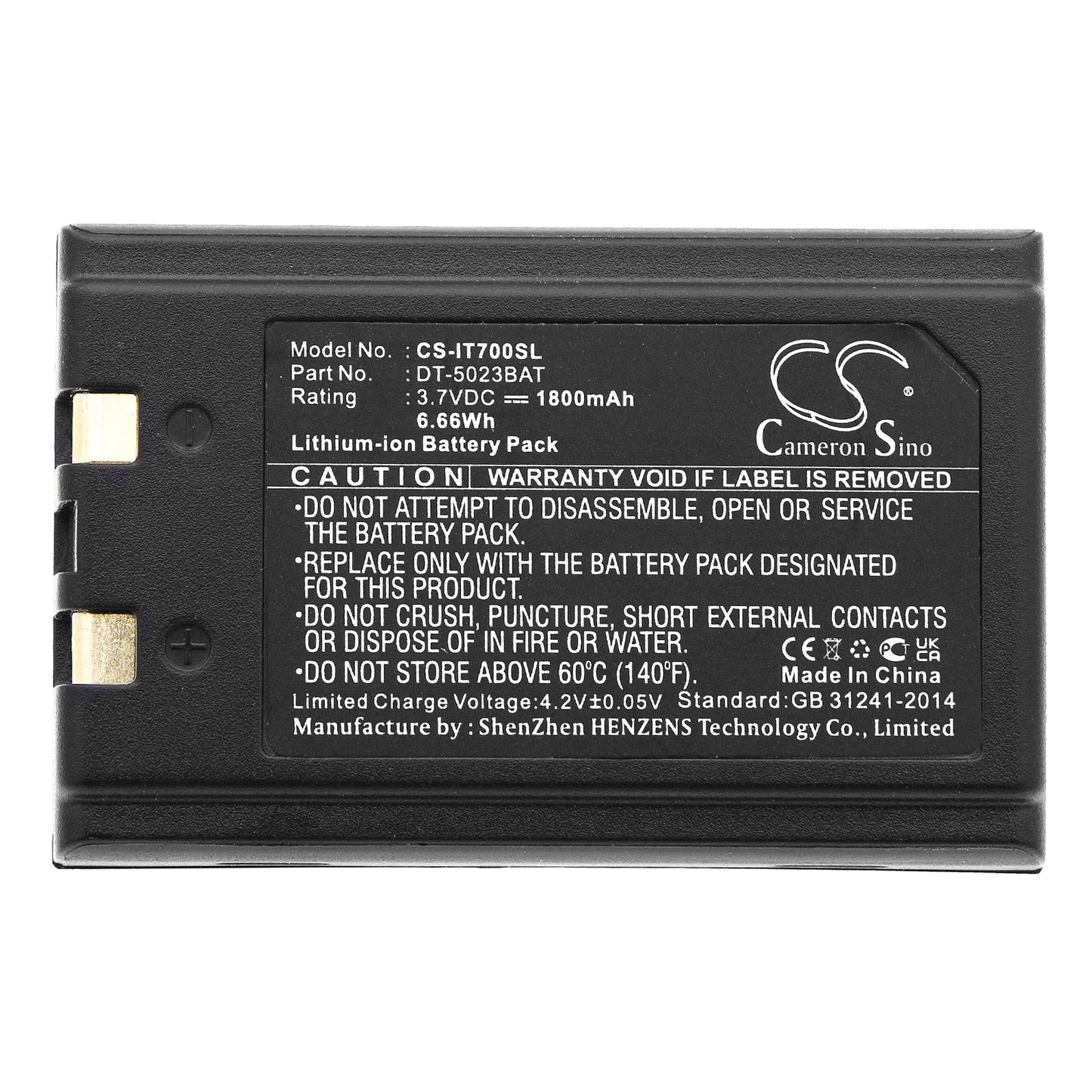 Replacement Battery for Unitech HT660 – Barcode Scanner – 1800mAh / 6.66Wh / 3.7V