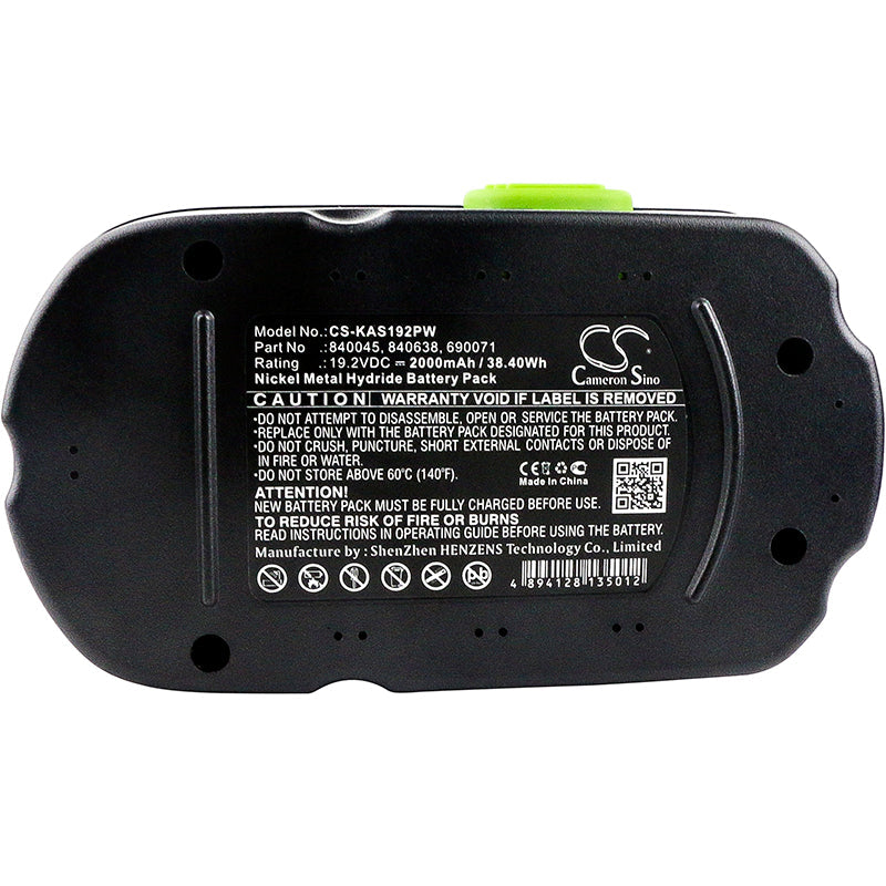 Replacement Battery for Kawasaki 19.2V Unisource – Power Tools – 2000mAh / 38.40Wh / 19.2V