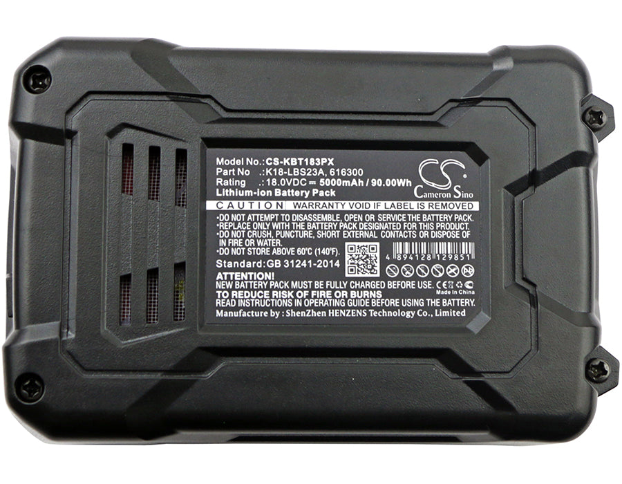 Replacement Battery for KOBALT K18LD-26A – Power Tools – 5000mAh / 90.00Wh / 18.0V