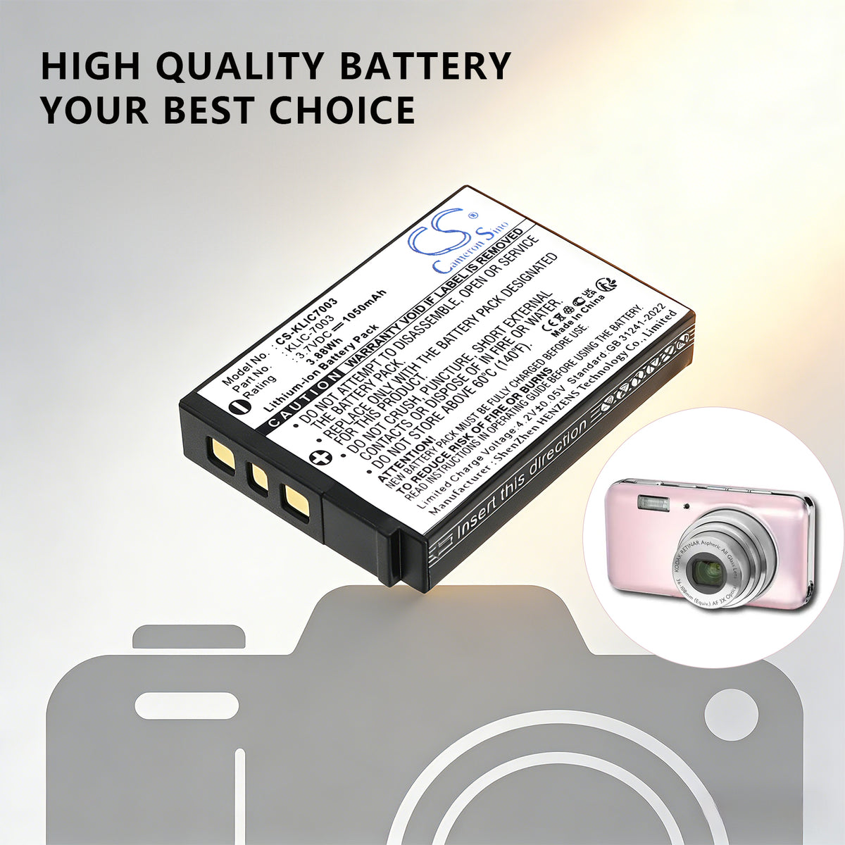 Replacement Battery for Kodak EasyShare M380 – Camera – 1050mAh / 3.7V
