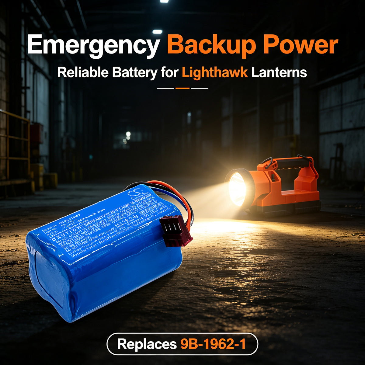 Replacement Battery for Koehler Lighthawk LED – Flashlight – 7800mAh / 7.4V
