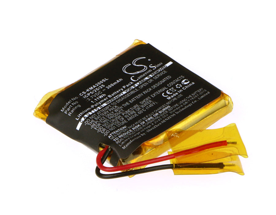 Replacement Battery for ROCKETFISH RF-MAB2 – Wireless Headset – 300mAh / 3.7V - image 1