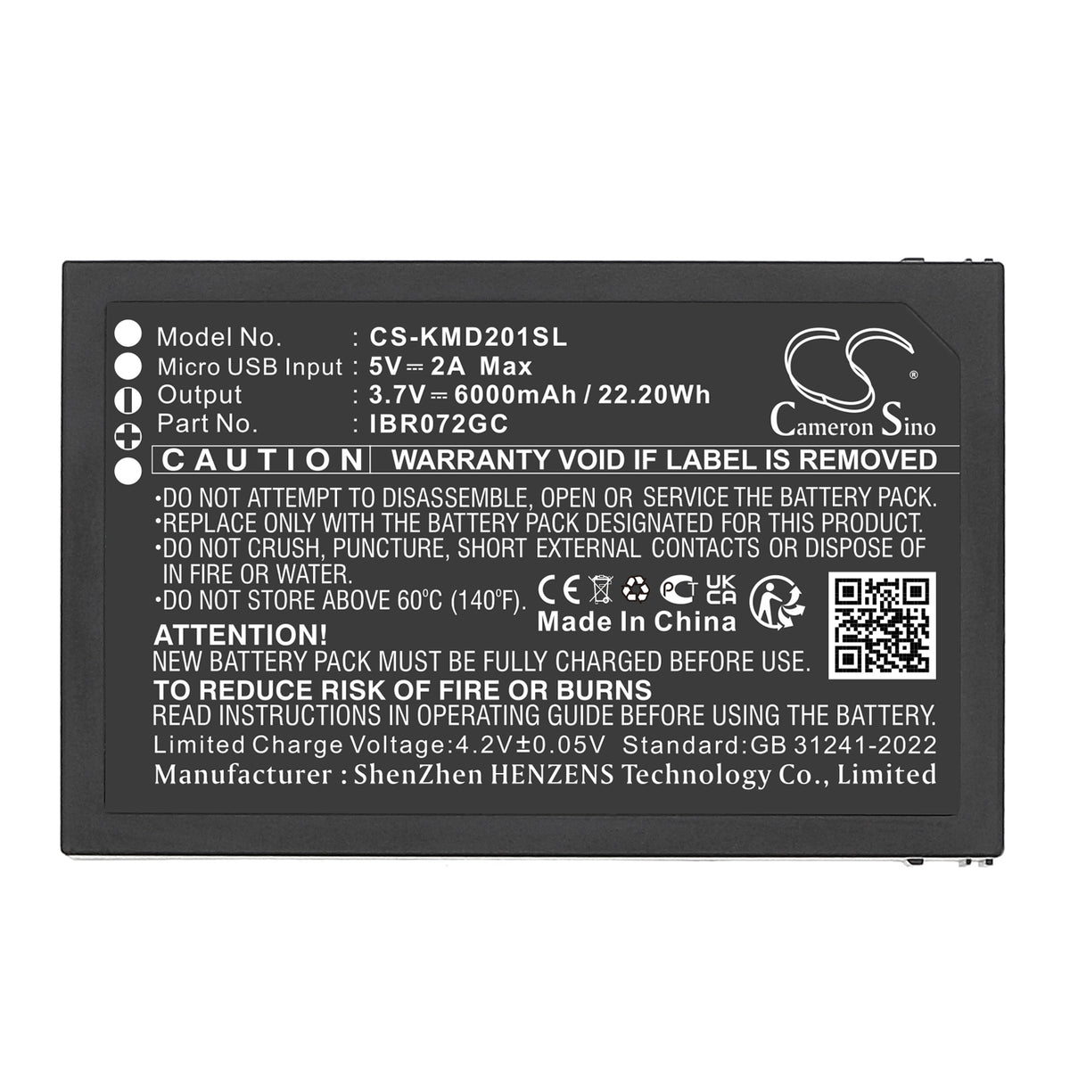 Replacement Battery for IES kami – Home Security Camera – 6000mAh / 3.7V