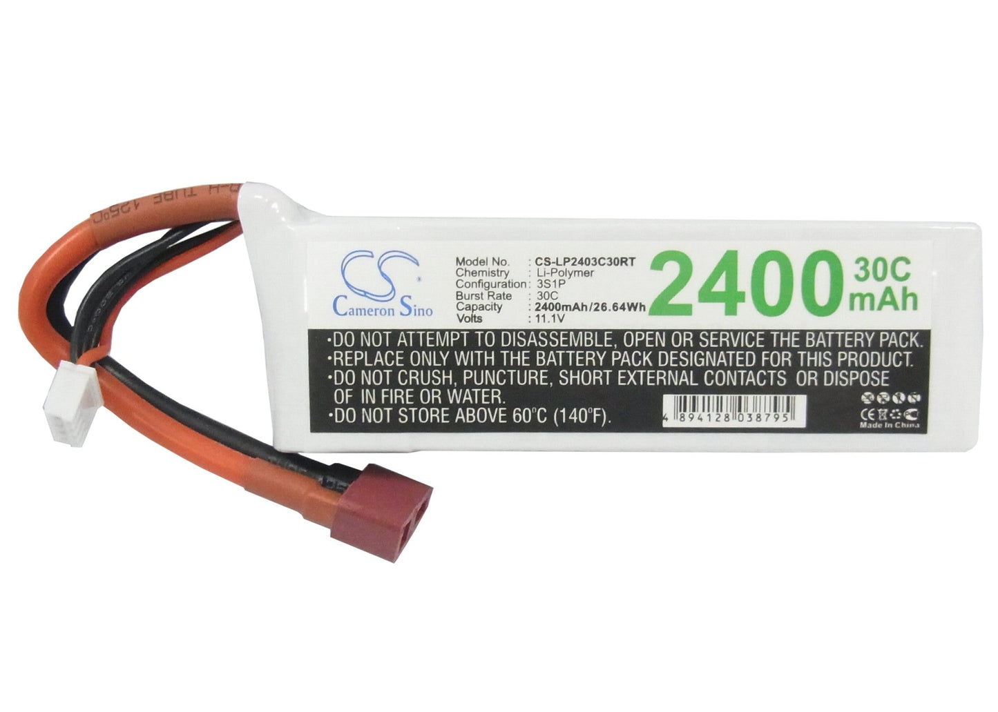 Replacement Battery for RC CS-LP2403C30RT – Heli/Airplane – 2400mAh / 26.64Wh / 11.1V