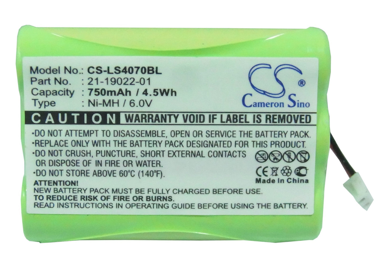 Replacement Battery for Symbol LS4070 – Barcode Scanner – 750mAh / 6.0V