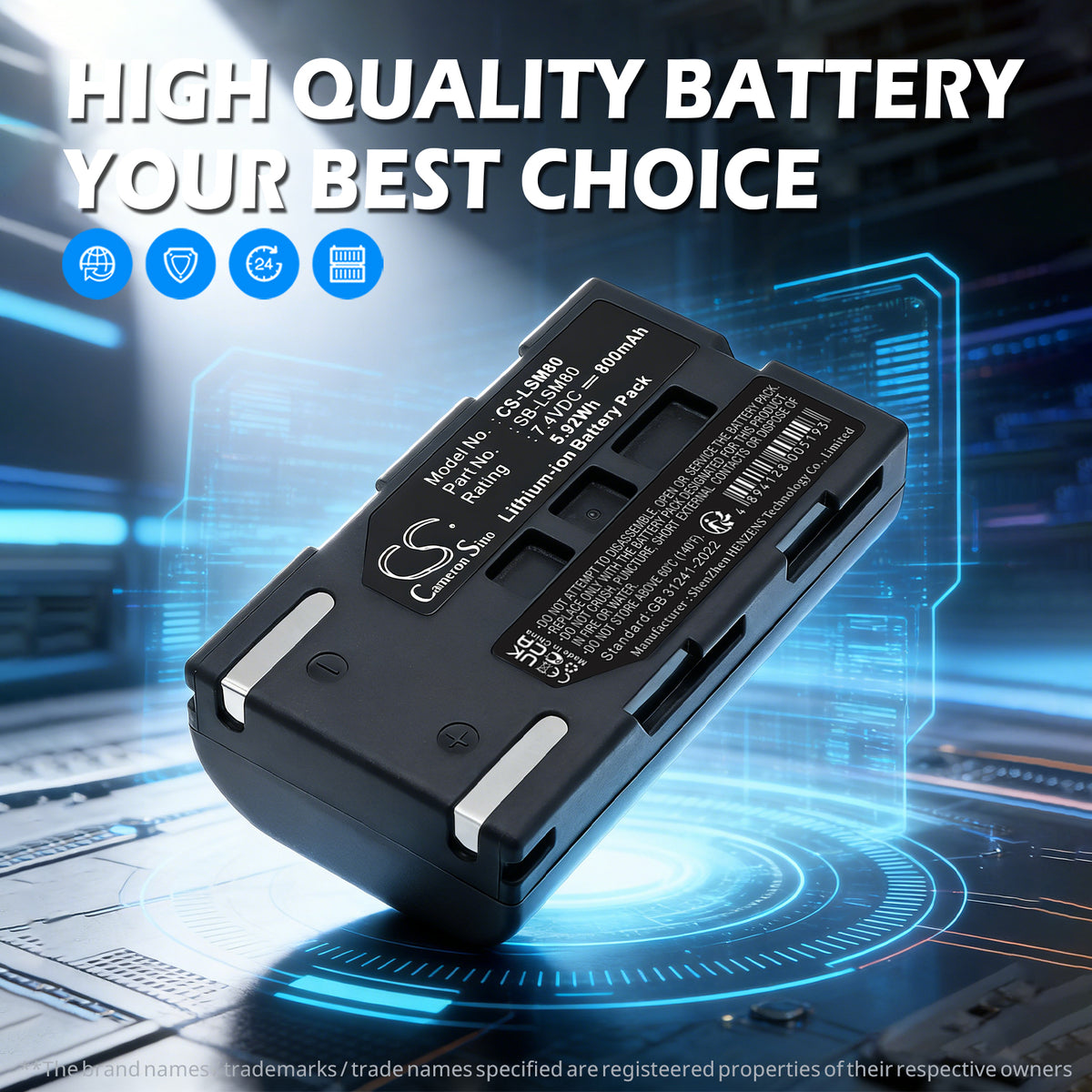 Replacement Battery for Samsung VP-D351i – Camera – 800mAh / 7.4V