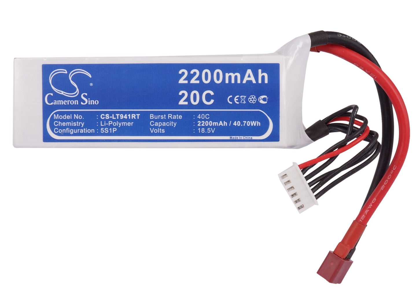 Replacement Battery for RC CS-LT941RT – Heli/Airplane – 2200mAh / 40.70Wh / 18.5V