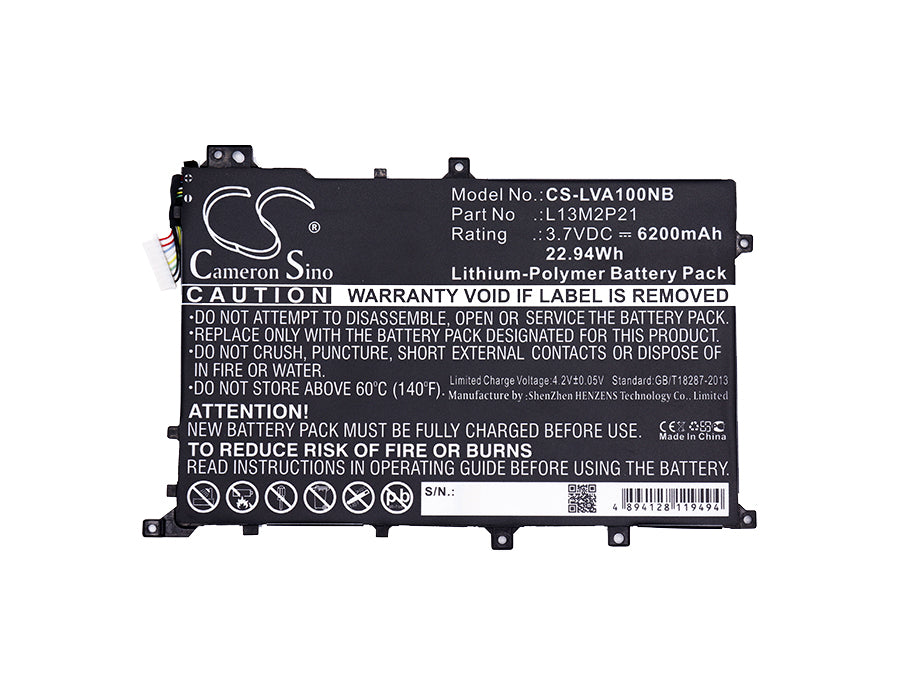 Replacement Battery for Lenovo Ideapad A10 – Notebook, Laptop – 6200mAh / 22.94Wh / 3.7V