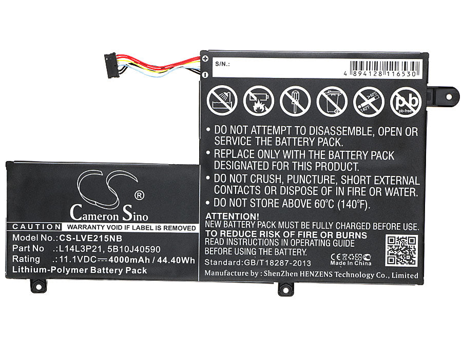 Replacement Battery for Lenovo 510S – Notebook, Laptop – 4000mAh / 44.40Wh / 11.1V