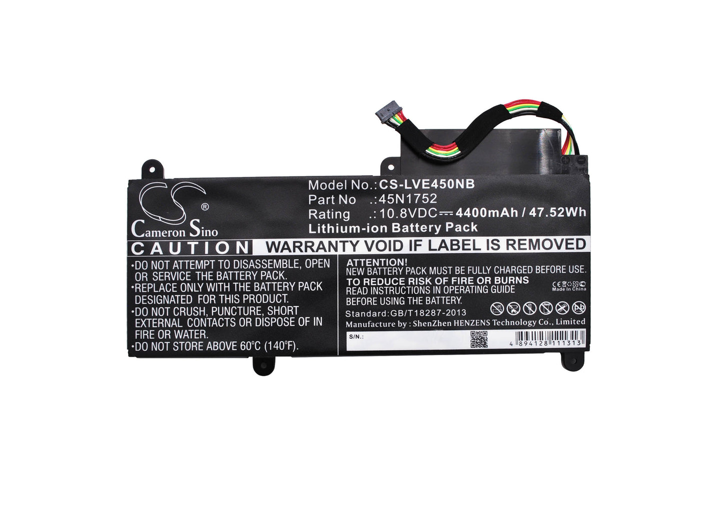 Replacement Battery for Lenovo ThinkPad E450 – Notebook, Laptop – 4400mAh / 47.52Wh / 10.8V