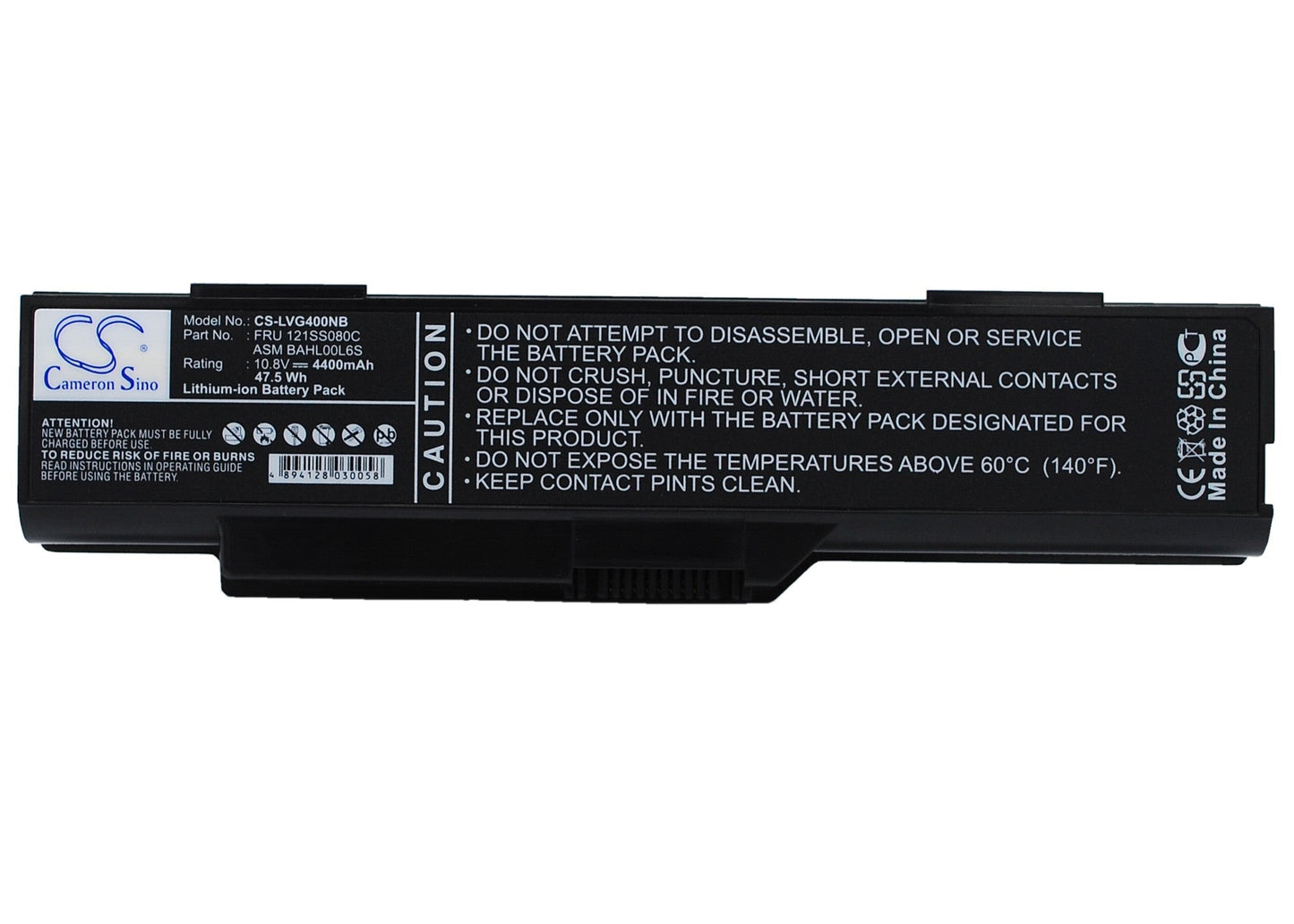 Replacement Battery for Lenovo 3000 G400 – Notebook, Laptop – 4400mAh / 10.8V